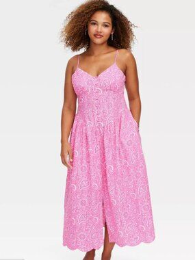 NWT Roller Rabbit Paisley Floral Drop Waist A-Line Cotton Dress - Medium